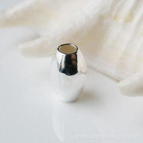 Solid 925 sterling silver loose oval barrel beads, 3*5/5*8mm